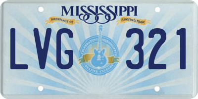 MS license plate LVG321