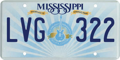 MS license plate LVG322