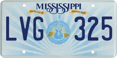 MS license plate LVG325