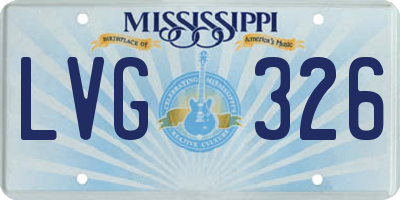 MS license plate LVG326