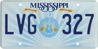 MS license plate LVG327