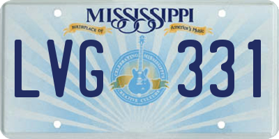 MS license plate LVG331