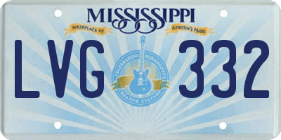 MS license plate LVG332