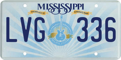 MS license plate LVG336