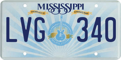 MS license plate LVG340