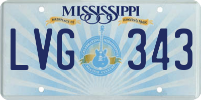 MS license plate LVG343
