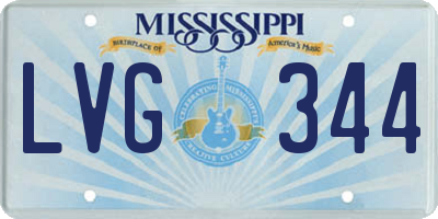 MS license plate LVG344