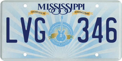MS license plate LVG346
