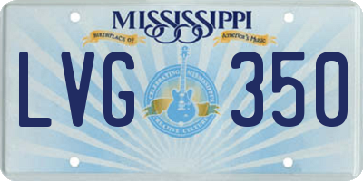 MS license plate LVG350