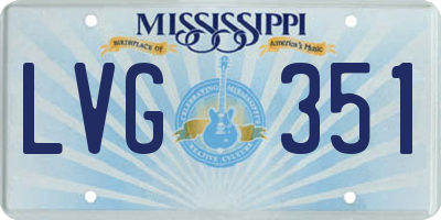 MS license plate LVG351