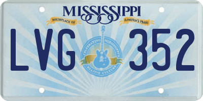 MS license plate LVG352