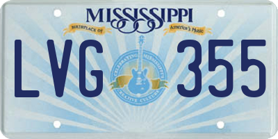 MS license plate LVG355