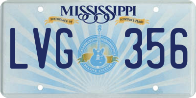 MS license plate LVG356