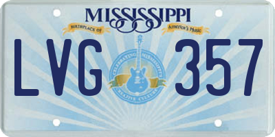 MS license plate LVG357