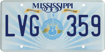 MS license plate LVG359