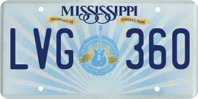 MS license plate LVG360