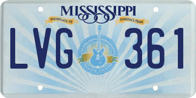 MS license plate LVG361