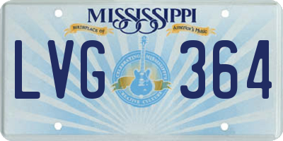 MS license plate LVG364