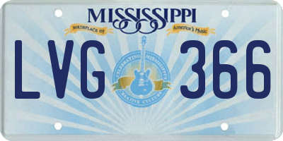 MS license plate LVG366
