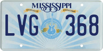 MS license plate LVG368