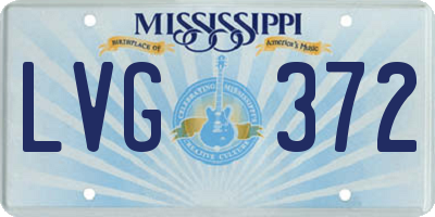 MS license plate LVG372