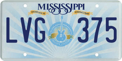 MS license plate LVG375