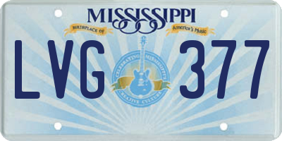 MS license plate LVG377
