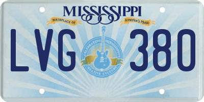 MS license plate LVG380