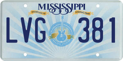 MS license plate LVG381