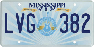 MS license plate LVG382