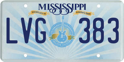 MS license plate LVG383