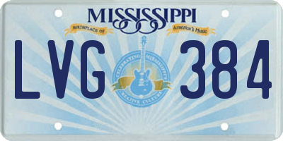 MS license plate LVG384