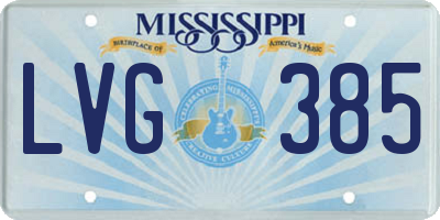 MS license plate LVG385
