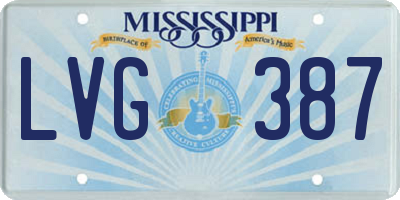 MS license plate LVG387