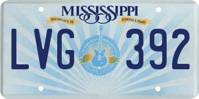 MS license plate LVG392