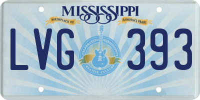 MS license plate LVG393