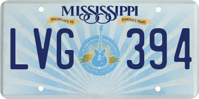 MS license plate LVG394