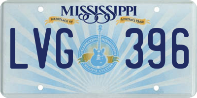 MS license plate LVG396