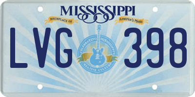 MS license plate LVG398