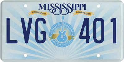 MS license plate LVG401