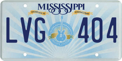 MS license plate LVG404
