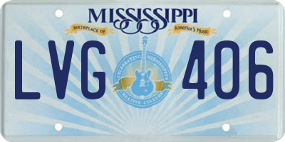MS license plate LVG406
