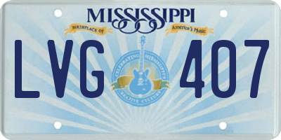MS license plate LVG407