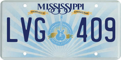 MS license plate LVG409