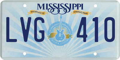 MS license plate LVG410