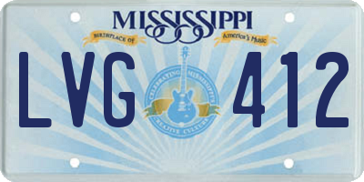 MS license plate LVG412