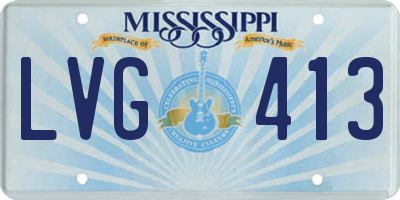 MS license plate LVG413