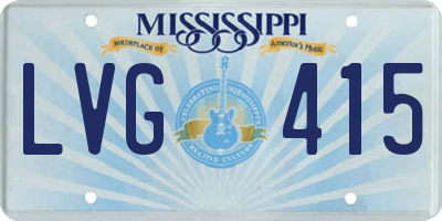 MS license plate LVG415