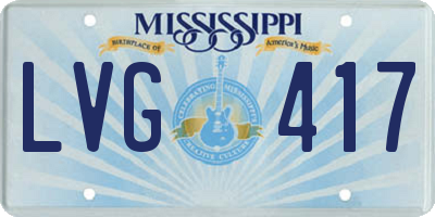 MS license plate LVG417