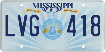MS license plate LVG418